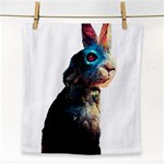 Rabbit T-shirtrabbit Watercolor Painting #rabbit T-shirt (3) Face Towel Front