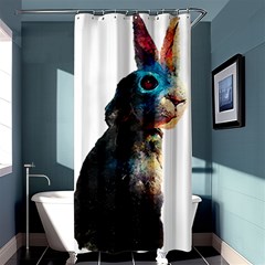 Rabbit T-shirtrabbit Watercolor Painting #rabbit T-shirt (3) Shower Curtain 36  X 72  (stall)  by EnriqueJohnson