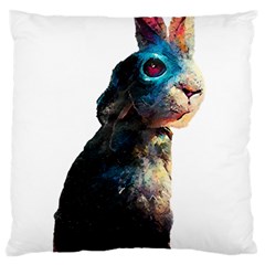 Rabbit T-shirtrabbit Watercolor Painting #rabbit T-shirt (3) Large Cushion Case (one Side) by EnriqueJohnson