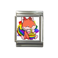 Gay Pride T- Shirt Gay Pride Kawaii Fox Ramen Noodles Rainbow Flag T- Shirt Italian Charm (13mm) by ZUXUMI