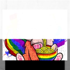 Gay Pride T- Shirt Gay Pride Kawaii Fox Ramen Noodles Rainbow Flag T- Shirt Rectangular Jigsaw Puzzl by ZUXUMI