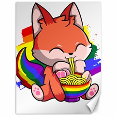 Gay Pride T- Shirt Gay Pride Kawaii Fox Ramen Noodles Rainbow Flag T- Shirt Canvas 36  X 48  by ZUXUMI