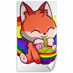 Gay Pride T- Shirt Gay Pride Kawaii Fox Ramen Noodles Rainbow Flag T- Shirt Canvas 40  X 72  by ZUXUMI