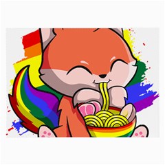 Gay Pride T- Shirt Gay Pride Kawaii Fox Ramen Noodles Rainbow Flag T- Shirt Large Glasses Cloth by ZUXUMI