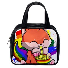 Gay Pride T- Shirt Gay Pride Kawaii Fox Ramen Noodles Rainbow Flag T- Shirt Classic Handbag (one Side) by ZUXUMI