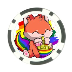 Gay Pride T- Shirt Gay Pride Kawaii Fox Ramen Noodles Rainbow Flag T- Shirt Poker Chip Card Guard (10 Pack) by ZUXUMI