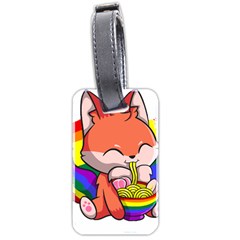 Gay Pride T- Shirt Gay Pride Kawaii Fox Ramen Noodles Rainbow Flag T- Shirt Luggage Tag (two Sides) by ZUXUMI