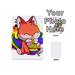 Gay Pride T- Shirt Gay Pride Kawaii Fox Ramen Noodles Rainbow Flag T- Shirt Playing Cards 54 Designs (mini) by ZUXUMI