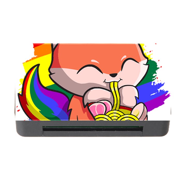 Gay Pride T- Shirt Gay Pride Kawaii Fox Ramen Noodles Rainbow Flag T- Shirt Memory Card Reader with CF