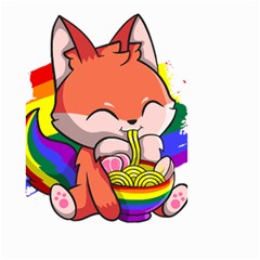 Gay Pride T- Shirt Gay Pride Kawaii Fox Ramen Noodles Rainbow Flag T- Shirt Small Garden Flag (two Sides) by ZUXUMI