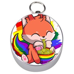 Gay Pride T- Shirt Gay Pride Kawaii Fox Ramen Noodles Rainbow Flag T- Shirt Silver Compasses by ZUXUMI