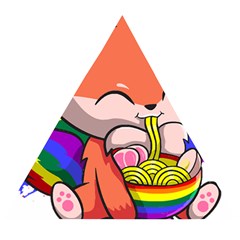 Gay Pride T- Shirt Gay Pride Kawaii Fox Ramen Noodles Rainbow Flag T- Shirt Wooden Puzzle Triangle by ZUXUMI