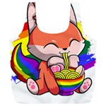 Gay Pride T- Shirt Gay Pride Kawaii Fox Ramen Noodles Rainbow Flag T- Shirt Full Print Recycle Bag (XXL) Front