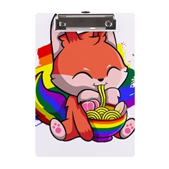 Gay Pride T- Shirt Gay Pride Kawaii Fox Ramen Noodles Rainbow Flag T- Shirt A5 Acrylic Clipboard by ZUXUMI