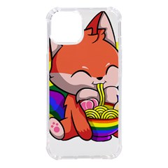 Gay Pride T- Shirt Gay Pride Kawaii Fox Ramen Noodles Rainbow Flag T- Shirt Iphone 14 Tpu Uv Print Case by ZUXUMI