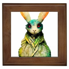 Rabbit T-shirtrabbit Watercolor Painting #rabbit T-shirt (5) Framed Tile