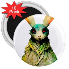 Rabbit T-shirtrabbit Watercolor Painting #rabbit T-shirt (5) 3  Magnets (10 pack) 