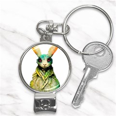 Rabbit T-shirtrabbit Watercolor Painting #rabbit T-shirt (5) Nail Clippers Key Chain