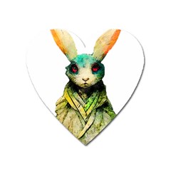 Rabbit T-shirtrabbit Watercolor Painting #rabbit T-shirt (5) Heart Magnet