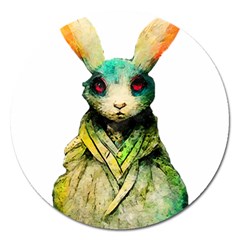 Rabbit T-shirtrabbit Watercolor Painting #rabbit T-shirt (5) Magnet 5  (Round)