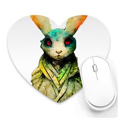 Rabbit T-shirtrabbit Watercolor Painting #rabbit T-shirt (5) Heart Mousepad