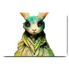 Rabbit T-shirtrabbit Watercolor Painting #rabbit T-shirt (5) Large Doormat