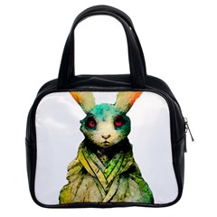 Rabbit T-shirtrabbit Watercolor Painting #rabbit T-shirt (5) Classic Handbag (Two Sides)