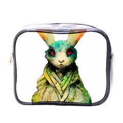 Rabbit T-shirtrabbit Watercolor Painting #rabbit T-shirt (5) Mini Toiletries Bag (One Side)