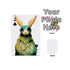 Rabbit T-shirtrabbit Watercolor Painting #rabbit T-shirt (5) Playing Cards 54 Designs (Mini)