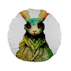 Rabbit T-shirtrabbit Watercolor Painting #rabbit T-shirt (5) Standard 15  Premium Round Cushions