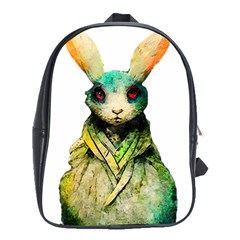 Rabbit T-shirtrabbit Watercolor Painting #rabbit T-shirt (5) School Bag (XL)