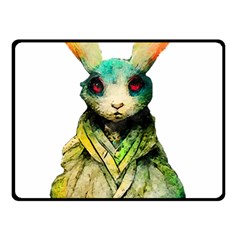 Rabbit T-shirtrabbit Watercolor Painting #rabbit T-shirt (5) Two Sides Fleece Blanket (Small)