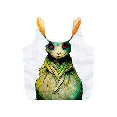 Rabbit T-shirtrabbit Watercolor Painting #rabbit T-shirt (5) Full Print Recycle Bag (S)