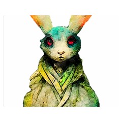 Rabbit T-shirtrabbit Watercolor Painting #rabbit T-shirt (5) Two Sides Premium Plush Fleece Blanket (Medium)