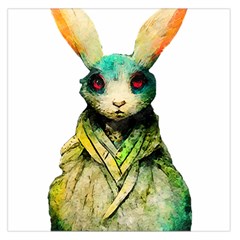 Rabbit T-shirtrabbit Watercolor Painting #rabbit T-shirt (5) Square Satin Scarf (36  x 36 )