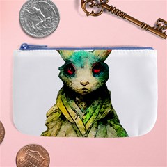 Rabbit T-shirtrabbit Watercolor Painting #rabbit T-shirt (5) Large Coin Purse