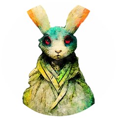 Rabbit T-shirtrabbit Watercolor Painting #rabbit T-shirt (5) Wooden Bottle Opener (Round)