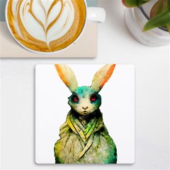 Rabbit T-shirtrabbit Watercolor Painting #rabbit T-shirt (5) UV Print Square Tile Coaster 