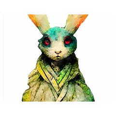 Rabbit T-shirtrabbit Watercolor Painting #rabbit T-shirt (5) Premium Plush Fleece Blanket (Medium)