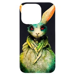 Rabbit T-shirtrabbit Watercolor Painting #rabbit T-shirt (5) iPhone 14 Pro Black UV Print Case