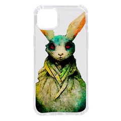 Rabbit T-shirtrabbit Watercolor Painting #rabbit T-shirt (5) iPhone 14 Plus TPU UV Print Case