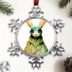 Rabbit T-shirtrabbit Watercolor Painting #rabbit T-shirt (5) Metal Large Snowflake Ornament