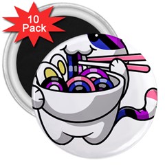 Genderfluid T- Shirt Genderfluid Pride Kawaii Car Ramen Noodles Genderfluid Flag T- Shirt 3  Magnets (10 Pack)  by ZUXUMI