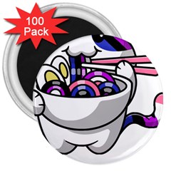 Genderfluid T- Shirt Genderfluid Pride Kawaii Car Ramen Noodles Genderfluid Flag T- Shirt 3  Magnets (100 Pack)