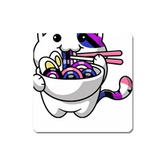 Genderfluid T- Shirt Genderfluid Pride Kawaii Car Ramen Noodles Genderfluid Flag T- Shirt Square Magnet by ZUXUMI