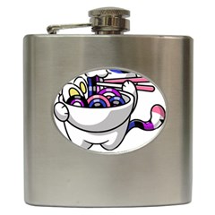 Genderfluid T- Shirt Genderfluid Pride Kawaii Car Ramen Noodles Genderfluid Flag T- Shirt Hip Flask (6 Oz) by ZUXUMI