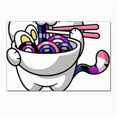 Genderfluid T- Shirt Genderfluid Pride Kawaii Car Ramen Noodles Genderfluid Flag T- Shirt Postcard 4 x 6  (pkg Of 10) by ZUXUMI