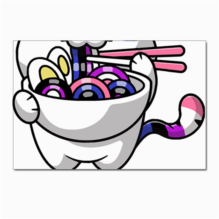 Genderfluid T- Shirt Genderfluid Pride Kawaii Car Ramen Noodles Genderfluid Flag T- Shirt Postcard 4 x 6  (Pkg of 10)