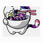 Genderfluid T- Shirt Genderfluid Pride Kawaii Car Ramen Noodles Genderfluid Flag T- Shirt Small Glasses Cloth (2 Sides) Front