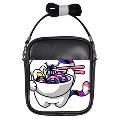 Genderfluid T- Shirt Genderfluid Pride Kawaii Car Ramen Noodles Genderfluid Flag T- Shirt Girls Sling Bag by ZUXUMI